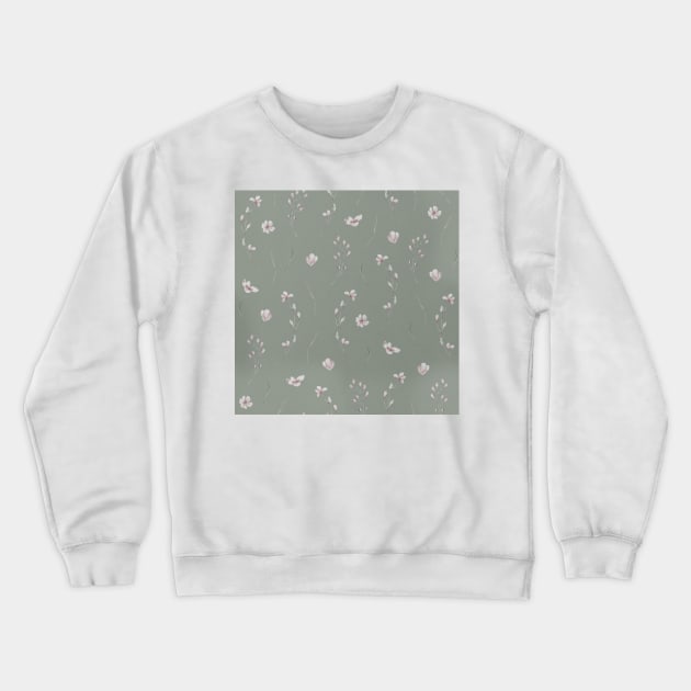 Delicate Flower Pattern Crewneck Sweatshirt by NJORDUR